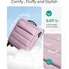 image:imageBAGSMART Underseat Carry on Luggage with Wheels Soft Small Travel Luggage with PVC WetDry Pockets Lightweight Soft Personal Item Suitcase for Short TripCamerPurple