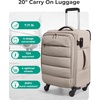 image:imageBAGSMART Underseat Carry on Luggage with Wheels Soft Small Travel Luggage with PVC WetDry Pockets Lightweight Soft Personal Item Suitcase for Short TripCamerCamel