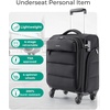 image:imageBAGSMART Underseat Carry on Luggage with Wheels Soft Small Travel Luggage with PVC WetDry Pockets Lightweight Soft Personal Item Suitcase for Short TripCamerBlack