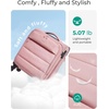 image:imageBAGSMART Underseat Carry on Luggage with Wheels Soft Small Travel Luggage with PVC WetDry Pockets Lightweight Soft Personal Item Suitcase for Short TripCamerSakura Pink