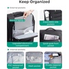 image:imageBAGSMART Underseat Carry on Luggage with Wheels Soft Small Travel Luggage with PVC WetDry Pockets Lightweight Soft Personal Item Suitcase for Short TripCamerBlack