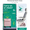 image:imageBAGSMART Underseat Carry on Luggage with Wheels Soft Small Travel Luggage with PVC WetDry Pockets Lightweight Soft Personal Item Suitcase for Short TripCamerSakura Pink