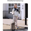 image:imageBAGSMART Underseat Carry on Luggage with Wheels Soft Small Travel Luggage with PVC WetDry Pockets Lightweight Soft Personal Item Suitcase for Short TripCamerSakura Pink