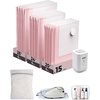 image:imageBAGSMART Vacuum Seal Storage Bags for Clothing Travel 18 Pack Travel Essentials Bundle includes Laundry Bag amp Waterproof Shoe Bag amp TSA Approved Toiletry Bag Hand Pump IncludedPink