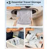 image:imageBAGSMART Vacuum Seal Storage Bags for Clothing Travel 18 Pack Travel Essentials Bundle includes Laundry Bag amp Waterproof Shoe Bag amp TSA Approved Toiletry Bag Hand Pump IncludedKhaki