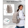image:imageBAGSMART Womens Backpack Travel Laptop Backpack for Women Quilted College Laptop Bookbag Work Back Pack for Women Cute Computer WaterResistant Casual Daypack Puffer Black09rose Purple