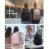 image:imageBAGSMART Womens Backpack Travel Laptop Backpack for Women Quilted College Laptop Bookbag Work Back Pack for Women Cute Computer WaterResistant Casual Daypack Puffer Black06soft Pink
