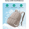 image:imageBAGSMART Womens Backpack Travel Laptop Backpack for Women Quilted College Laptop Bookbag Work Back Pack for Women Cute Computer WaterResistant Casual Daypack Puffer Black20coffee Brown