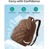 image:imageBAGSMART Womens Backpack Travel Laptop Backpack for Women Quilted College Laptop Bookbag Work Back Pack for Women Cute Computer WaterResistant Casual Daypack Puffer Black17coffee Brown