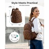 image:imageBAGSMART Womens Backpack Travel Laptop Backpack for Women Quilted College Laptop Bookbag Work Back Pack for Women Cute Computer WaterResistant Casual Daypack Puffer Black17coffee Brown