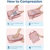 image:imageBagsmart Compression Packing Cubes Travel Bag Cruise Ship Essentials  Lightweight Compressible Suitcase Organizer Set fit Standard CarryOn amp Checked Luggage 6 Set 14 Set Washable Packing BagsLight Pink