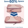 image:imageBagsmart Compression Packing Cubes Travel Bag Cruise Ship Essentials  Lightweight Compressible Suitcase Organizer Set fit Standard CarryOn amp Checked Luggage 6 Set 14 Set Washable Packing BagsDark Pink