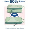 image:imageBagsmart Compression Packing Cubes Travel Bag Cruise Ship Essentials  Lightweight Compressible Suitcase Organizer Set fit Standard CarryOn amp Checked Luggage 6 Set 14 Set Washable Packing BagsGreen