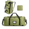 image:imageBAGSAMRT 60L Foldable Duffle Bag for Travel Large Travel Duffel Bag for Men 4 in 1 Travel Backpack Carry on Weekender Bag BlackArmy Green
