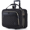 image:imageBAGSMART 173 Inch Rolling Laptop Bag for Women and Men Briefcase With Wheels Computer Case for Work Travel Business Quilted BlackQuilted Black