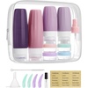 image:imageBAGSMART 18 Pack TSA Approved Travel Bottles for Toiletries Leak Proof Silicone Travel Size Containers Bottles for Shampoo GreyPurple3