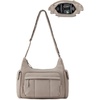 image:imageBAGSMART 2 in 1 Puffy Camera Sling Bag for Photographer Everyday Shoulder Crossbody Bag with Pockets Digital Camera Case for DSLRMirrorless Light BeigeBrown