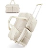 image:imageBAGSMART 40L Rolling Duffle Bag with Wheels and Handle TSA Carry On Bags for Travel with Shoe Compartment CharcoalBeige