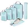 image:imageBAGSMART 6 Set Compression Packing Cubes Travel Luggage Organizer Bags06Sky Blue
