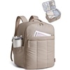 image:imageBAGSMART Backpack for Women Travel Backpack with Large Side Pocket 156 Inch Work College Backpack Purse Waterproof Business Teacher Laptop Bag Camel173 Incamel