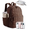 image:imageBAGSMART College Laptop Backpack Travel Backpack for Women Quilted Casual Daypack WaterResistant Bookbag for 156 Inch Laptop ChocolateCoffee Brown