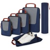 image:imageBAGSMART Compression Packing Cubes for Travel 654set Lightweight Packing Organizers Summer Travel Essentials Suitcase Organizer Bags SetKNavy