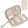 image:imageBAGSMART Cord Organizer Travel Cable Organizer Bag Tech Electronic Organizer Travel Case Travel Essentials for Charger Cable Phone Flash drive Single Layer  BlackSingle Layer Quilted Beige