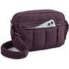 image:imageBAGSMART Cross Body Purse Mini Crossbody Bags for Women Travel Purse Puffy Shoulder Handbag Wallet with RFID Blocking Slots BrownsmallCrimson Purple