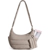 image:imageBAGSMART Crossbody Purses for Women with Adjustable Strap Small Puffer bag  Hobo Bags Compact Cross Body Bag Fluffy Shoulder Handbags Puffy PouchCamel