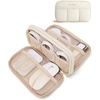 image:imageBAGSMART Electronics Organizer Travel Case Cord Storage for Chargers Cables Phones Compact Tech Accessories Pouch PinkBeige