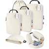 image:imageBAGSMART Exclusive Compression Packing Cubes for Travel with Neck Pillow  6 set travel essentials premium taslan organizer bags for budget airline carryons luggage suitcases closets cruisesBeige
