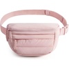 image:imageBAGSMART Fanny Packs for Women Two Way Zipper Belt Bag with Adjustable Strap Puffy Fashion Waist Packs for Traveling Workout BlackBaby Pink