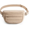 image:imageBAGSMART Fanny Packs for Women Two Way Zipper Belt Bag with Adjustable Strap Puffy Fashion Waist Packs for Traveling Workout BlackBrown