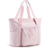 image:imageBAGSMART Foldable Tote Bag with Drawstring Bag Tote Bag Shoulder Bag Top Handle Handbag for Travel Work Beach GymPink 1