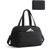 image:imageBAGSMART Gym Bag for Women Lightweight Personal Item Travel Bag Puffer Duffle Bag 2PC Travel Bag Quilted Carry On Weekender Overnight Bag Puffy Duffel Bag for Travel Water ResistantBrownBlack
