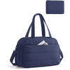 image:imageBAGSMART Gym Bag for Women Lightweight Personal Item Travel Bag Puffer Duffle Bag 2PC Travel Bag Quilted Carry On Weekender Overnight Bag Puffy Duffel Bag for Travel Water ResistantBrownNavy Blue