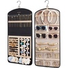 image:imageBAGSMART Hanging Jewelry Organizer Claw Clip Necklace Holder Roll for Hair Ties Headbands Clips Earrings Necklaces Glasses DoubleSided on Closet Wall Door 1 piece LargeBlackBlack