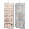 image:imageBAGSMART Hanging Jewelry Organizer Storage Roll with Hanger Metal Hooks DoubleSided Jewelry Holder for Earrings Necklaces Rings on Closet Wall Door 1 piece Large BlackGrey