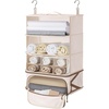 image:imageBAGSMART Hanging Packing Cubes for Travel Hanging Shelves for Suitcases Organizers Wet Dry Bags 5 Pack Travel Bags Reusable for Swimsuits BeigeBeige