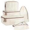 image:imageBAGSMART Hanging Packing Cubes for Travel Hanging Shelves for Suitcases Organizers Wet Dry Bags 5 Pack Travel Bags Reusable for Swimsuits BeigeWhite Opal