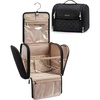 image:imageBAGSMART Hanging Travel Toiletry Bag Large Capacity Waterresistant Cosmetic Organizer with Handle for Brushes Accessories BlackBlack