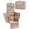 image:imageBAGSMART Hanging Travel Toiletry Bag Large Capacity Waterresistant Cosmetic Organizer with Handle for Brushes Accessories BlackCamel
