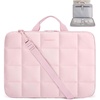 image:imageBAGSMART Laptop Case with Handle Puffy Laptop Sleeve Bag for Women MacBook Case for Dell HP Lenovo MacBook AirPro 15156 inch BeigePinkshoulder Strap