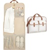 image:imageBAGSMART Large Garment Bags for Travel Carry on Garment Bags for Hanging Clothes Travel Suit Bag for Shirts Dresses Coats Black3Beige