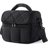image:imageBAGSMART Lunch Bag Women Double Deck Insulated Lunch Box Quilted Puffer Lunch Tote Leakproof Durable amp Reusable Large Lunch Cooler For Work Picnic Travel Meal Prep Dark PinkBlack