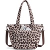 image:imageBAGSMART Lunch Bag Women Small Insulated Tote with Lunch Compartment Quilted Lightweight Puffy Tote Bag for Work Travel Outdoor BlackLeopard Print