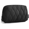 image:imageBAGSMART Makeup Bag Travel Cosmetic Bag Puffy Padded Make Up Bag for Women Makeup Organizer Case Wideopen Pouch Purse Travel Essentials Toiletries Accessories Brushes PinkBBlack