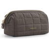 image:imageBAGSMART Makeup Bag Travel Toiletry Bag Puffy Padded Make Up Bags for Women Makeup Organizer Case Wideopen Pouch Purse Travel Essentials Toiletries Accessories Brushes Apricot Pink16Dark Olive