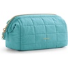 image:imageBAGSMART Makeup Bag Travel Toiletry Bag Puffy Padded Make Up Bags for Women Makeup Organizer Case Wideopen Pouch Purse Travel Essentials Toiletries Accessories Brushes Apricot Pink17Lake Green