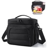 image:imageBAGSMART Puffy Insulated Lunch Bag Lightweight Large 14L Double Deck Lunch Box for Women Soft Cooler Tote for Office Work Travel Camping with Stretch Side Pockets Fits 40 oz Bottle PinkBlack